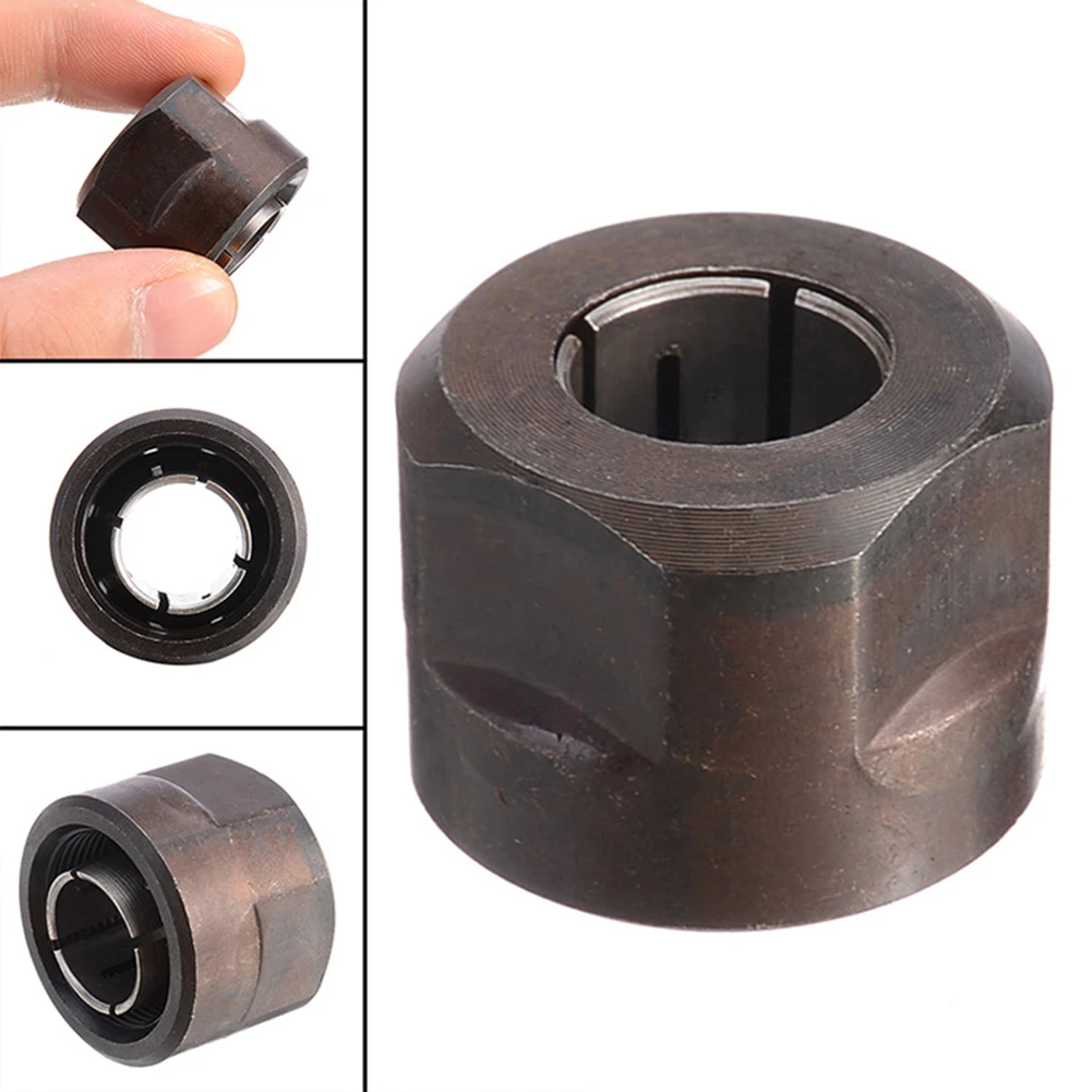 

13MM Metal 1/2" Collet Nut Plunge Router Parts For 3612 22.5*27mm Black Durable Practical Power Tool Parts