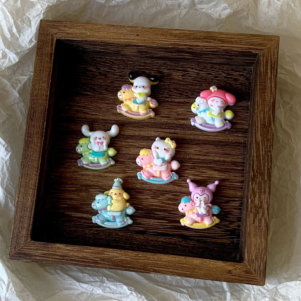 Diy Kawaii Paster Sanrio Ccartoon Hello Kitty Kuromi Cinnamoroll pompurin Gallop On Horse Phone Windows Cup Parts