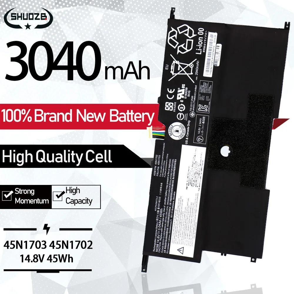 Bateria do Portátil para Lenovo Thinkpad x1 Carbono Gen3 20a7 20a8 4icp5 58 732 14.8v 3040mah 45n1703 45wh 45n1700 45n1701 45n1702 x1 Baterias p/ laptop