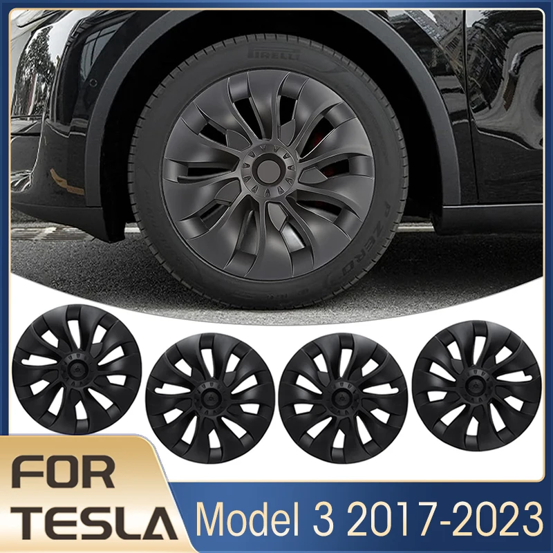 

Tesla Hub Cap Model 3 Wheel Cover 4Pcs/Set 18 Inch Symmetrical Wheel Caps Tesla Model 3 Wheel Cover Parts Car Accessories 2023