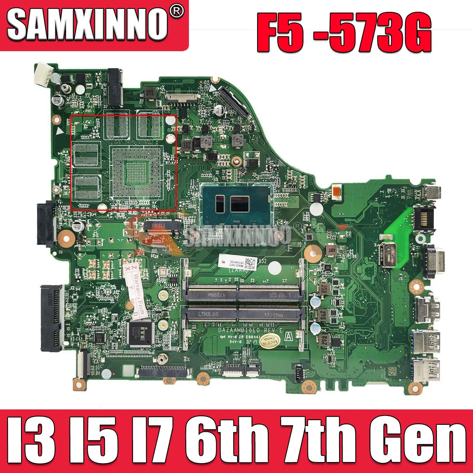 

ZAA X32 DAZAAMB16E0 Motherboard for ACER Aspire E15 F5-573 F5 -573G E5-574TG Laptop mainboard E5-575 E5-575G With I3 I5 I7