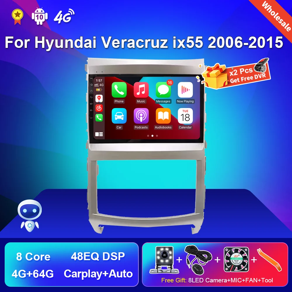 

For Hyundai Veracruz ix55 2006-2015 Android 10 Auto Stereo Video Automotive Audio for Cars Autoradio Player Carplay 4G WIFI DSP