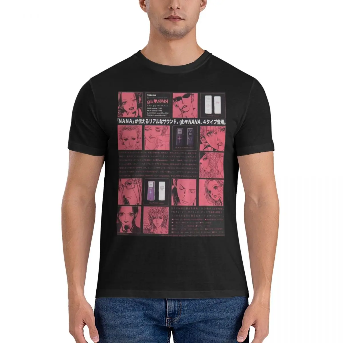 

Классическая мужская футболка с коллажем Бана из черных камней, Оригинальная футболка с черными камнями, топ с круглым вырезом, футболки