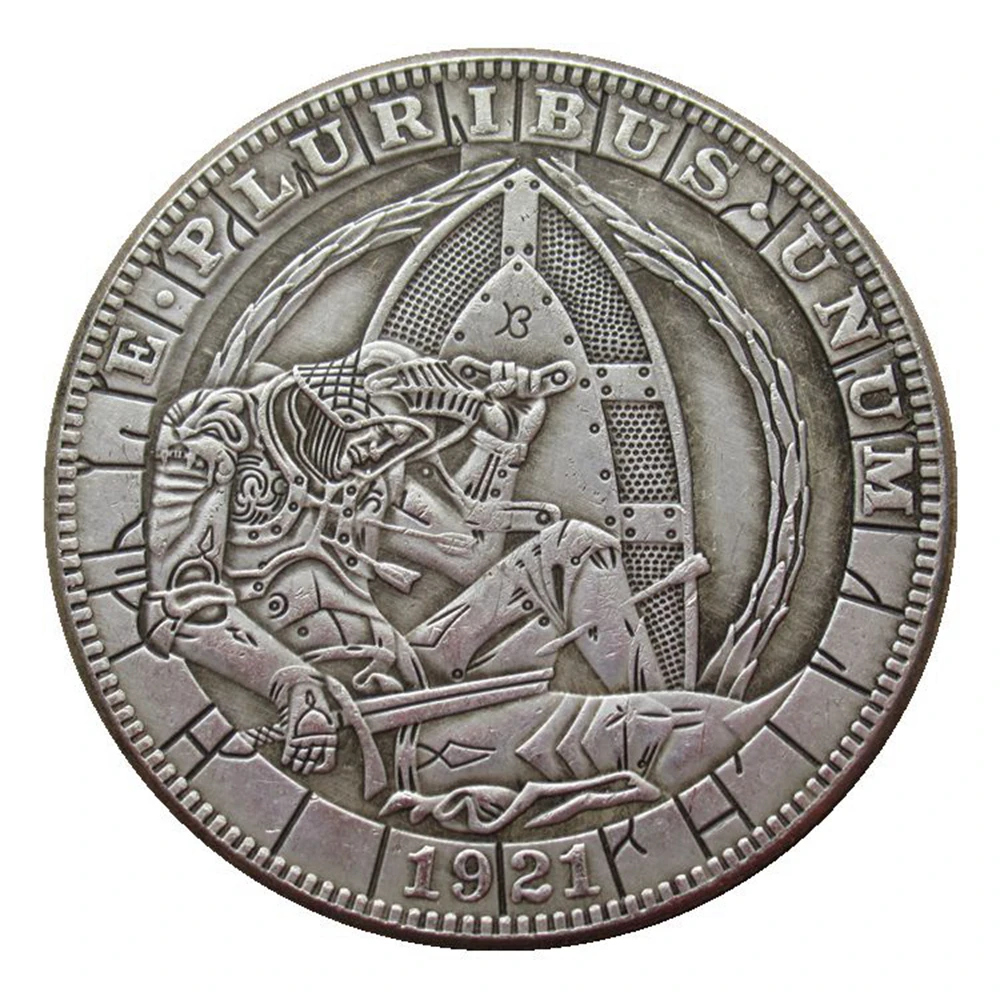 

HB(104) US 1921, моргановский доллар, Хобо, монета, Посеребренная копия, Фотокопия, монета