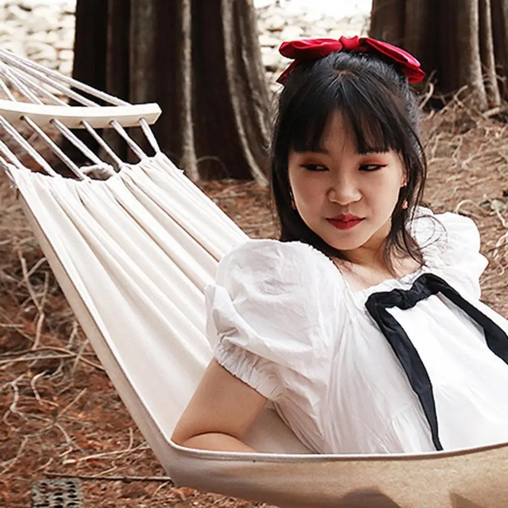 

Canvas Practical Tightly Woven Travel Hammock Lightweight Camping Hammock Eco-friendly for Porch