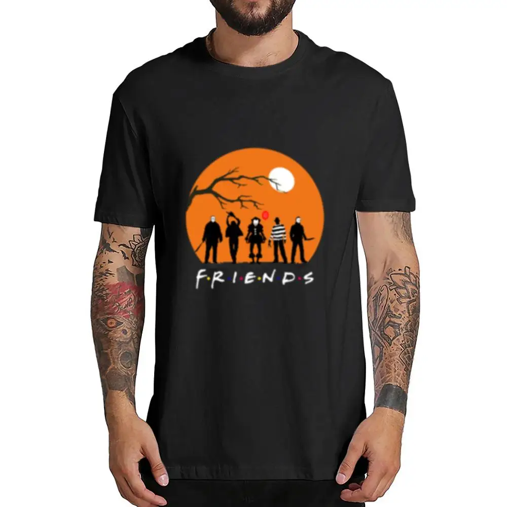 

Horror Friends Pennywise Michael Myers Jason Voorhees Halloween Men T-Shirt Tops Cotton T shirts for men and women