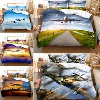 fighter duvet cover aircraft printing comforter cover military airplane bedding set 23pcs quilt cover set