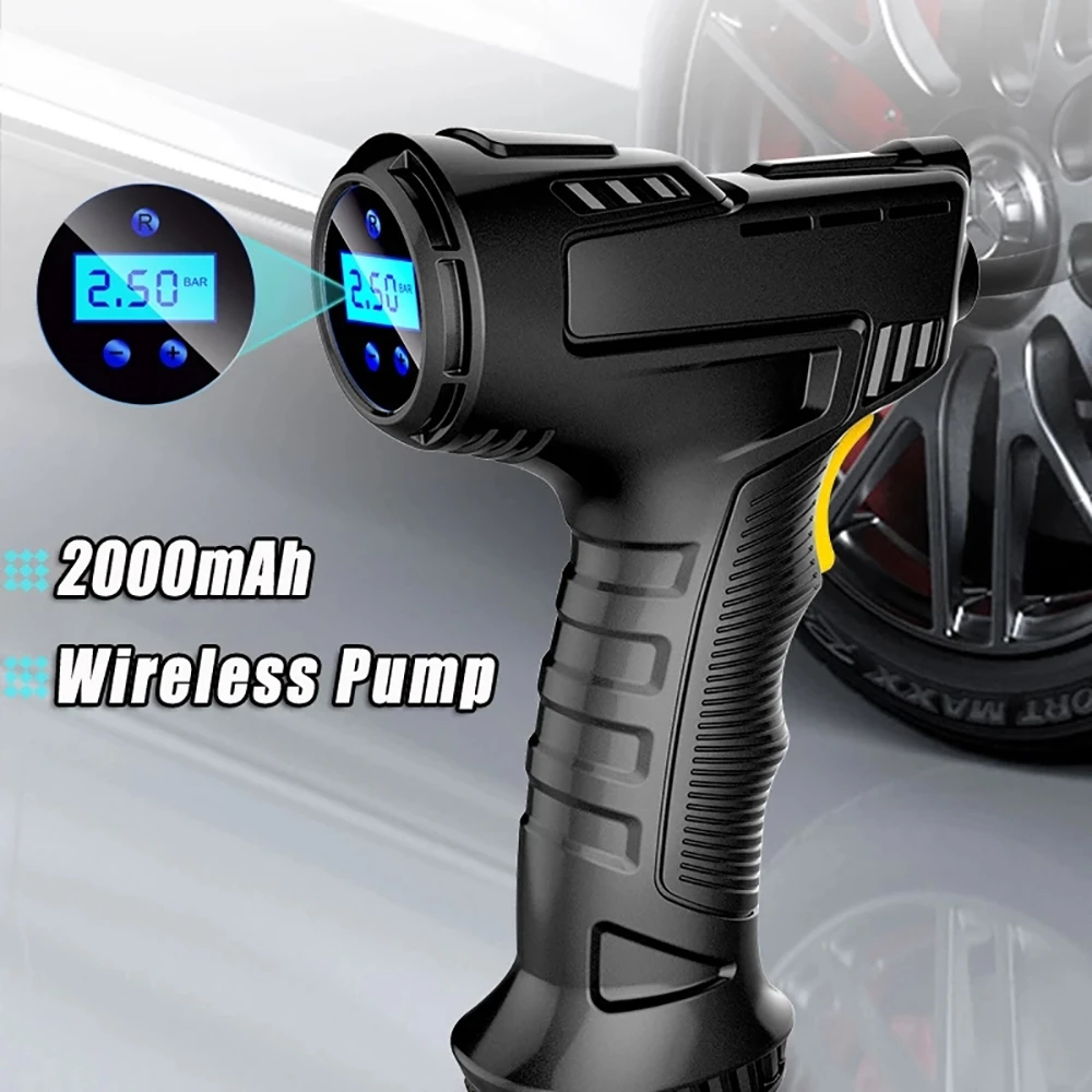 Wireless 120W Digital Tire Inflator Portable Air Compressor Inflatable Pump Rechargeable Car Motorcycle |