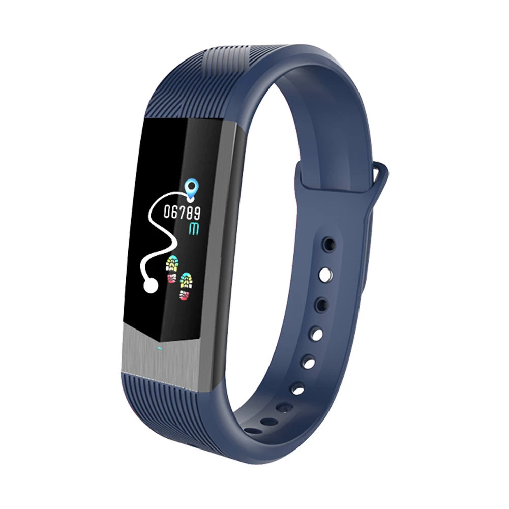 

Business Fashion Color Screen Smart Bracelet Pedometer Heart Rate Monitoring (Blue) Smart