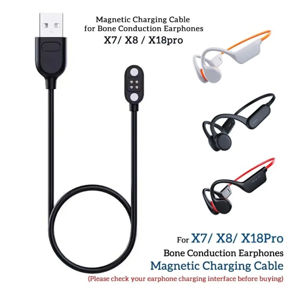 Фото Магнитное зарядное устройство для наушников с костной проводимостью, USB водонепроницаемое зарядное устройство для наушников, 5 В, 1 А, беспроводной зарядный кабель для YUANS X7/X8/X18pro №3