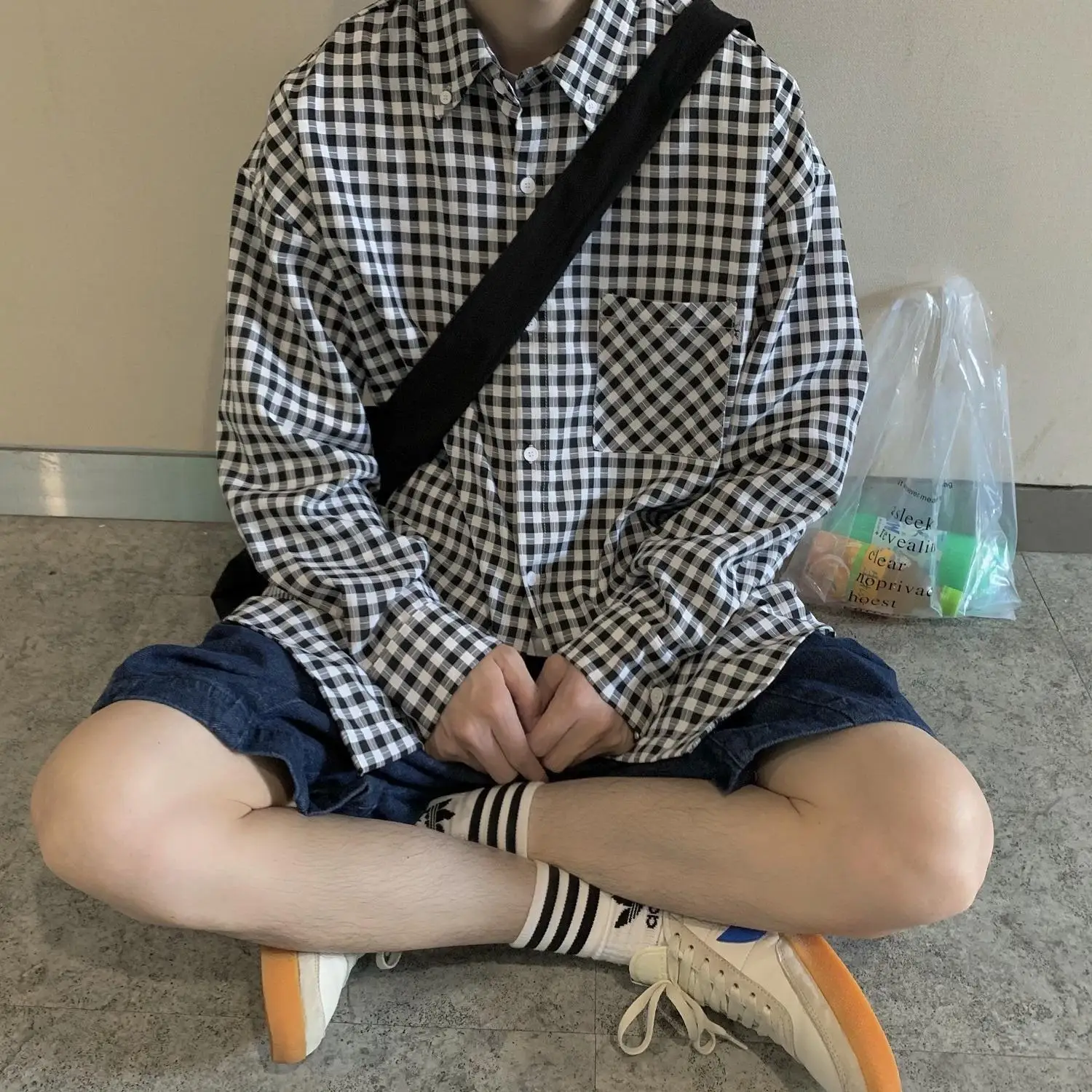 

Мужская Повседневная рубашка в клетку, свободная рубашка с длинным рукавом, весна-осень 2022, Y98