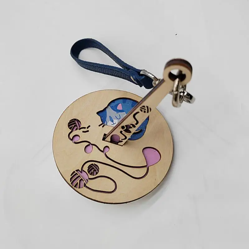 Держатель для вязания крючком из пряжи с кожаным ремешком