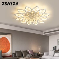 modern simple design led chandeliers for living dining room bedroom kitchen ceiling lamps acrylic crystal remote control lights