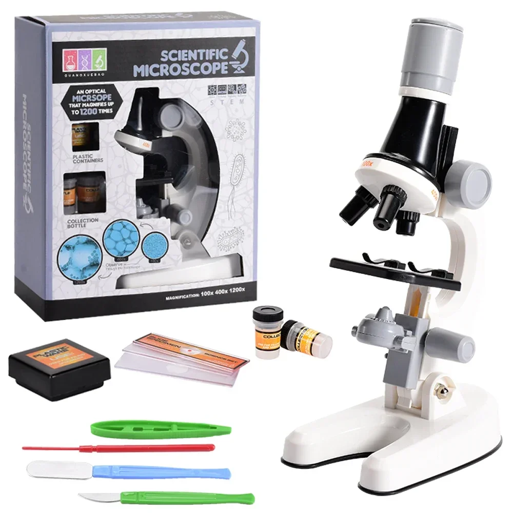 

Zoom Children Microscope Biology Lab LED 1200x School Science Experiment Kit Education Scientific Toys Gifts For Kids Scientist