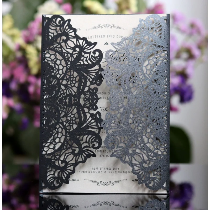 

25pcs Laser Cut Butterfly Invitation Card Envelopes Personalized Wedding Card For Mariage Birthday Baptism Party Supplies Favors