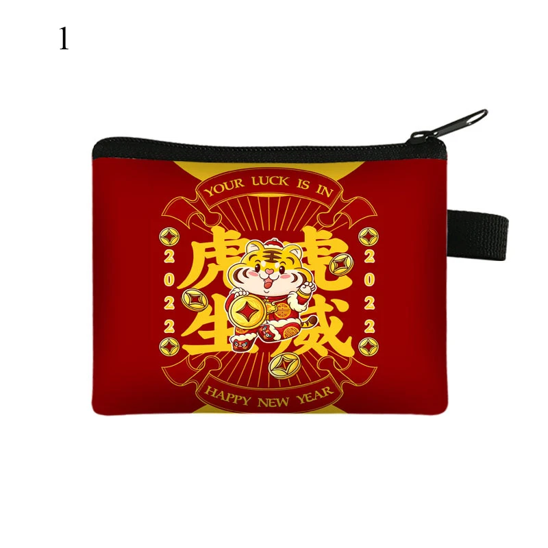 

Кошелек для мелочи с принтом тигра, Детская сумочка для хранения ключей, клатч с держателем для губ и палочек, нейтральный яркий Чехол С наил...