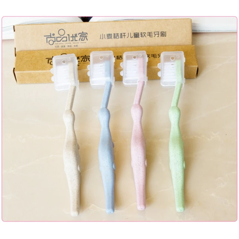 

Baby Toothbrush Natural Wheat Straw Cartoon Toddler Children Newborn Oral Care