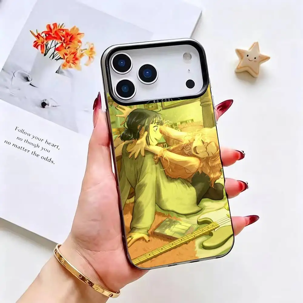 Фото Чехол для телефона Manga G-Green Yuri серебристого цвета для iPhone 17 16 15 14 13 12 11 Pro Max Plus №2