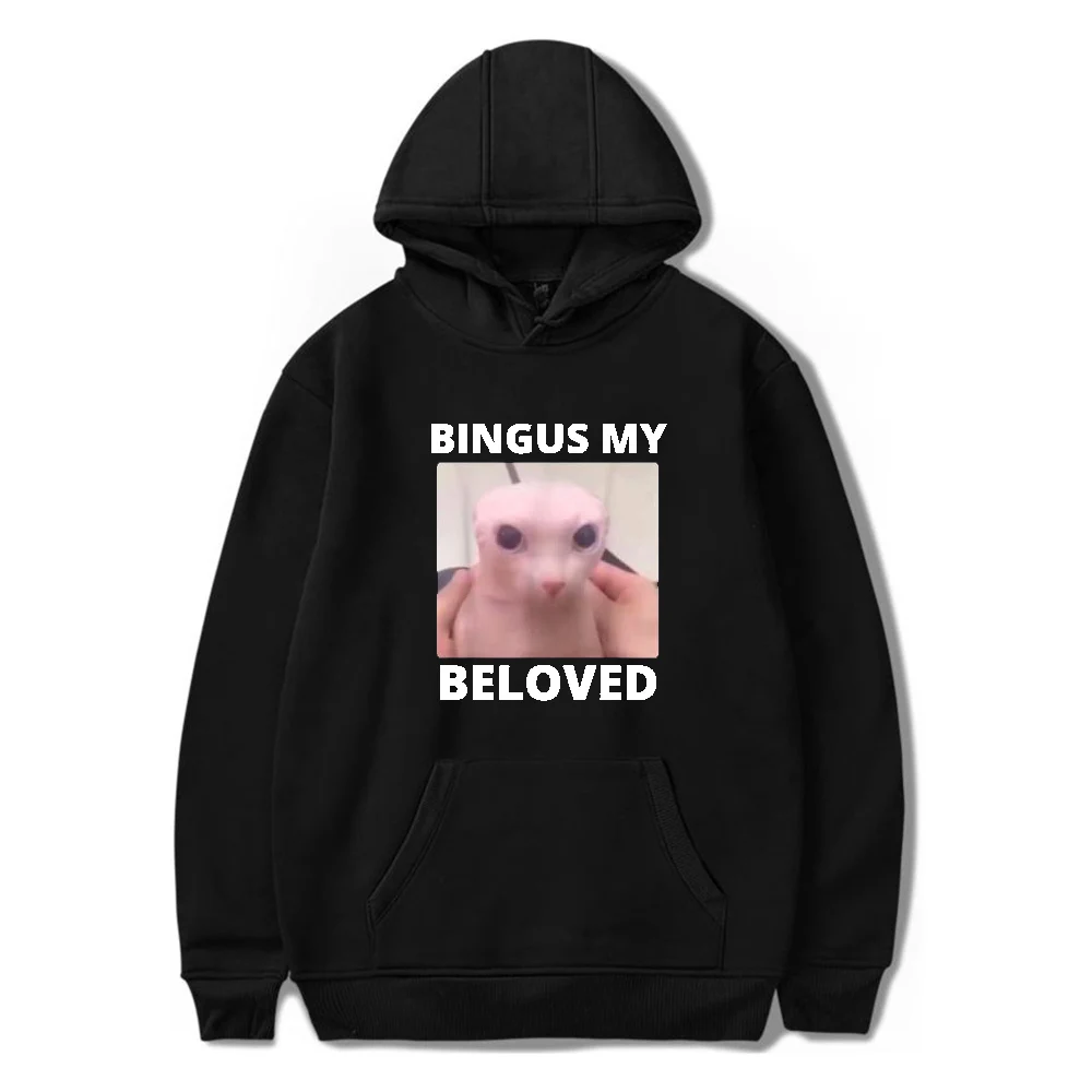

Bald Bingus My Beloved Hairless Sphinx Cat Hoodie Long Sleeve Sweatshirt Men Women Hooded Pullover Funny Clothes