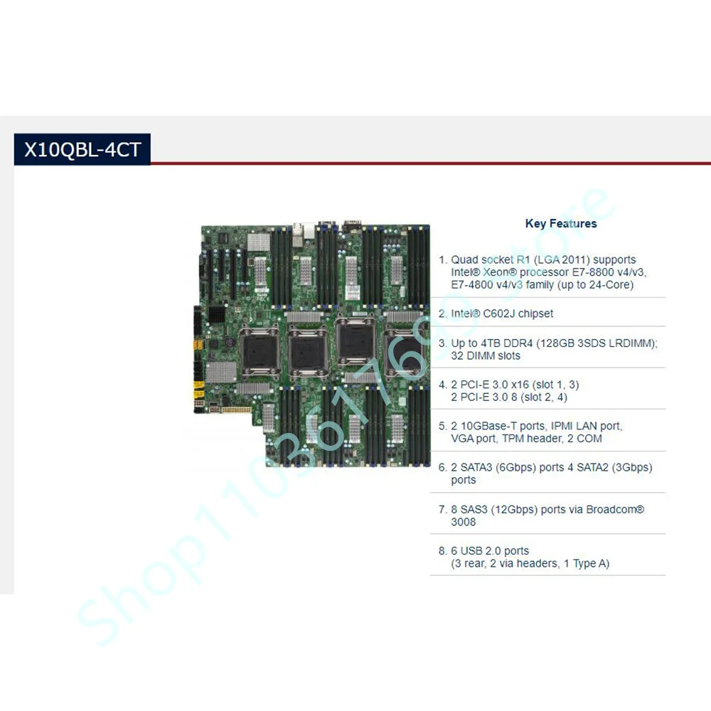 Для материнской платы Supermicro Quad Socket R1 (LGA 2011) поддержка процессора Xeon E7-8800 v4/v3 E7-4800