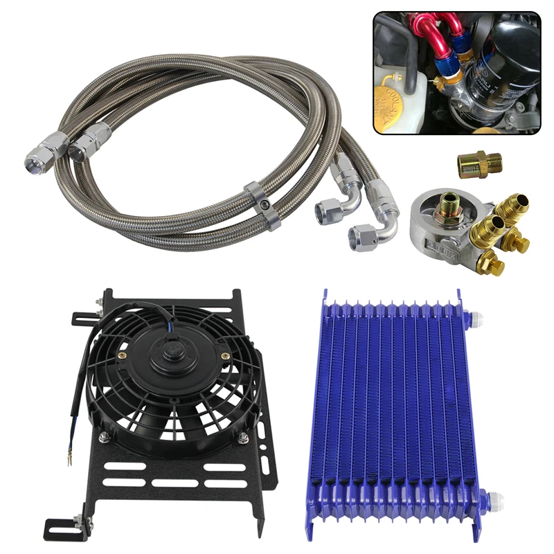 Универсальный 13-рядный масляный радиатор AN10 80 °C Адаптер фильтра термостата 3/4x16UNF