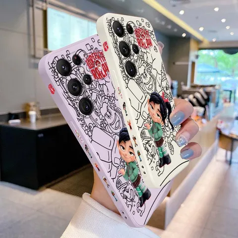 Милый чехол для телефона Disney Girls для Samsung Galaxy S25 S24 S23 S22 S21 S20 Ultra Plus FE 5G Liquid Left Rope Cover
