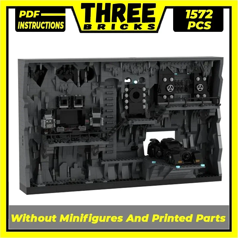 Популярная модель героя из фильма Moc строительные кирпичи Shadowbox технология Batcave