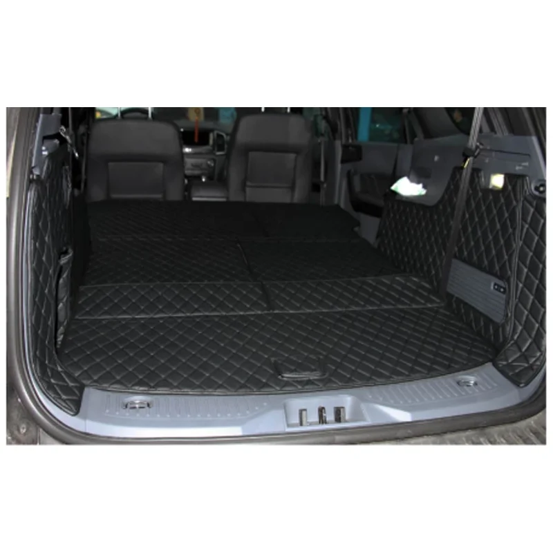 

High quality! Full set car trunk mats for Ford Everest 7 seats 2019-2016 waterproof cargo liner boot carpets for Everest 2017