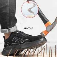male safety shoes work shoes anti smash and anti puncture steel toe boots men indestructible shoes lightweight security boots