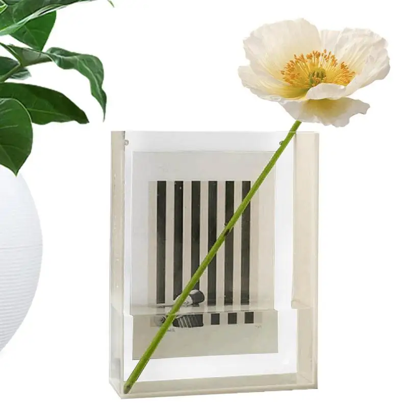 

Square Vase Decorative Acrylic Flower Vase For Aesthetic Clear Square Vase Centerpieces Room Decor Vase For Room Centerpieces