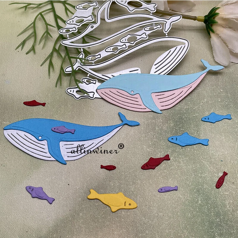 

Marine life whale fish Metal Cutting Dies Stencils Die Cut for DIY Scrapbooking Album Paper Card Embossing