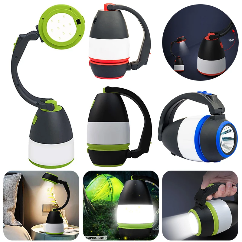 

Светодиодный Многофункциональный ночной Светильник для кемпинга, прикроватный светильник Ник 3 в 1, настольная лампа с USB-зарядкой и внешним...