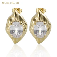 muse crush 316l stainless steel stud earrings for women shiny cz cubic zirconia woman earrings party jewelry fashion accessory