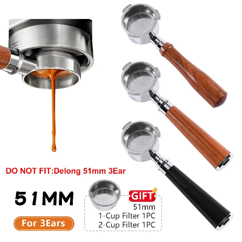 Фото Бездонный портафильтр для кофе 51 мм для Homix H11, Oster, Cecotec, Hibrew 1, 2Cup, сменная фильтрующая корзина, аксессуар для эспрессо-машины №1