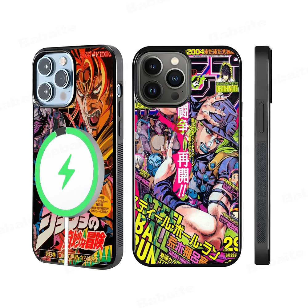 Чехол для телефона с магнитной беспроводной зарядкой в стиле аниме JoJo Bizarre Adventure