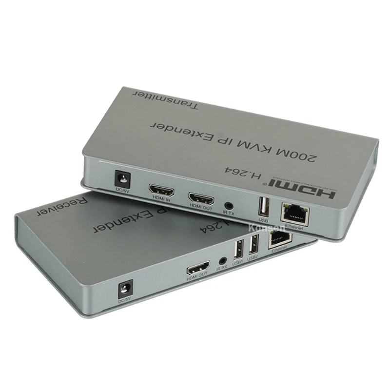 

200 м HDMI USB KVM-удлинитель через IP 1080P HDMI USB-удлинитель через Ethernet CAT5e/6 кабель с поддержкой 1 TX ко многим RX через сетевой переключатель