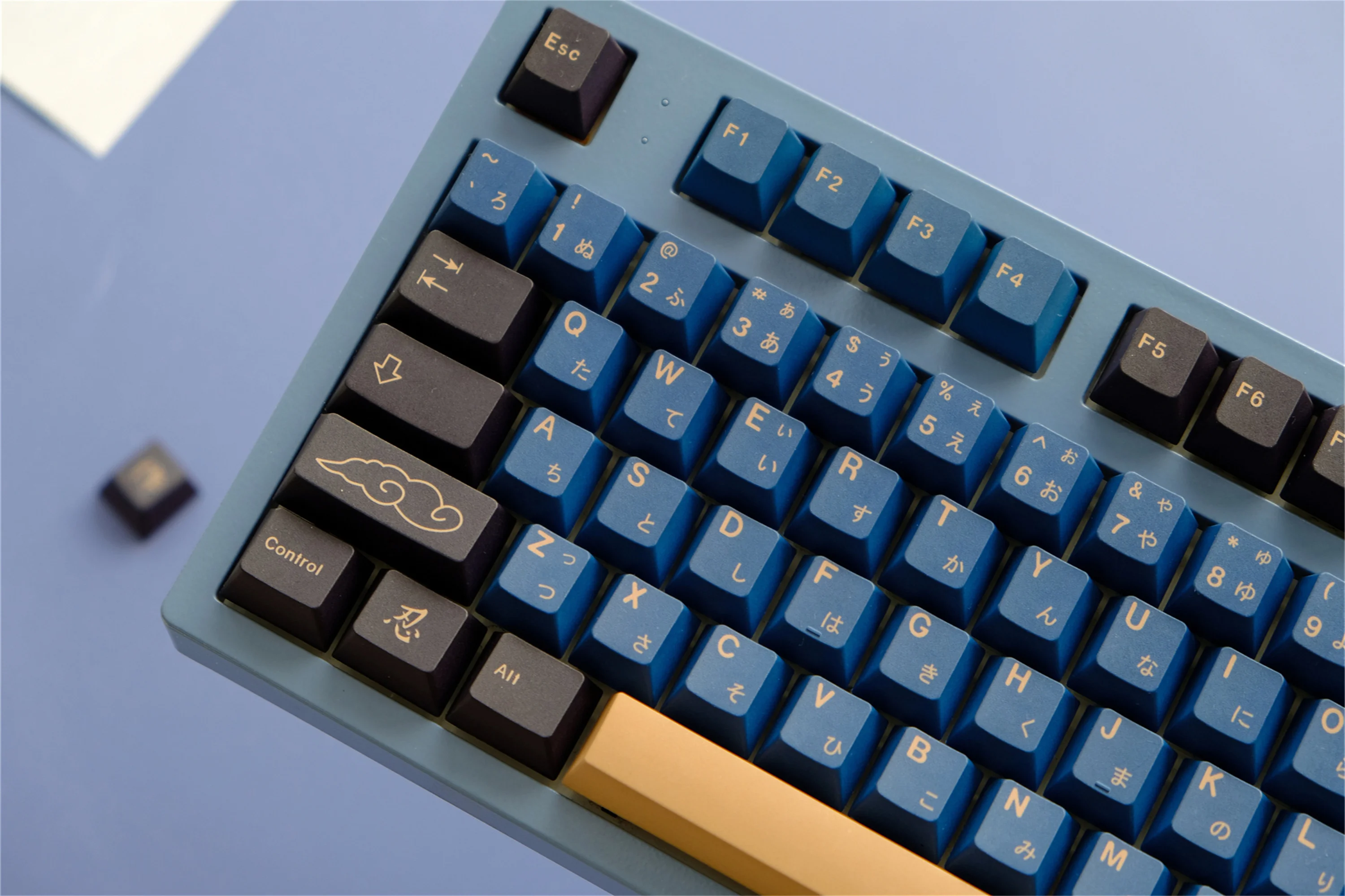 Колпачки для клавиш GMK Blue Samurai, 130 клавиш, материал PBT, профиль Cherry, DYE-SUB, для механических клавиатур MX Switch Wooting (art.: 3920dcaed76d2) - 3920dcaed76d2