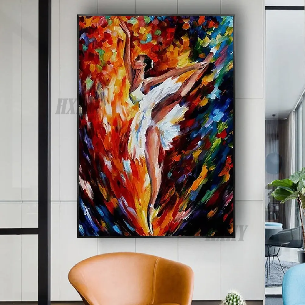 

Известный художник ручная роспись маслом Искусство нож балерина фигура абстрактная настенная живопись для дома Декор настенная живопись