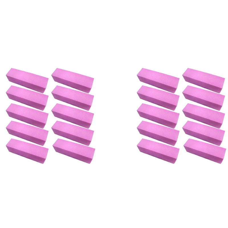 

20 шт., розовый буферный фотофайл для маникюра и педикюра, для дизайна ногтей