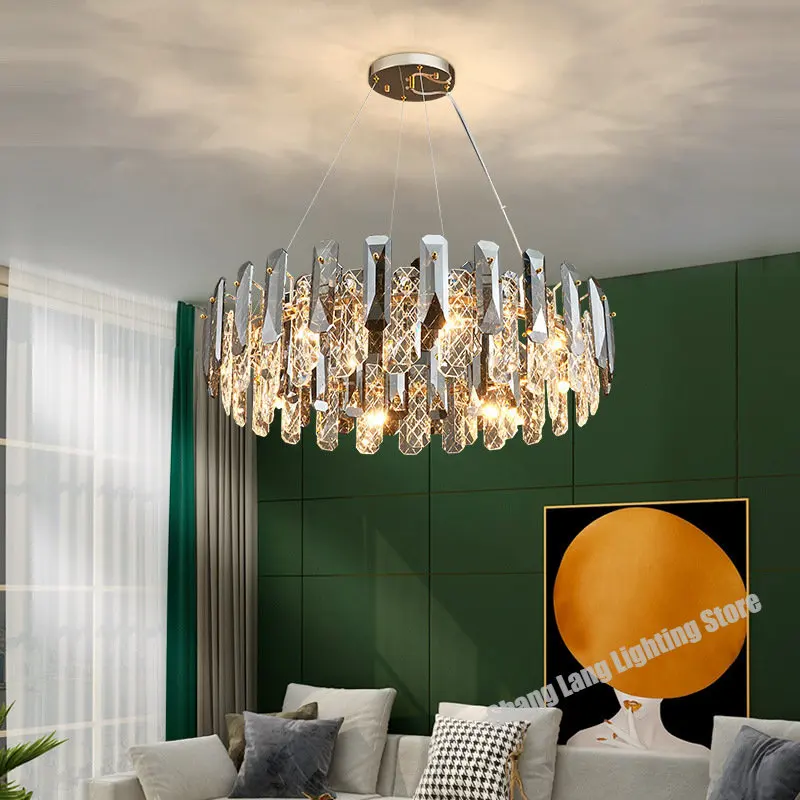 

Modern Luxury Crystal LED Chandelier Room Decor Pendant Light Bedroom Restaurant Hanging Lamps Home Ceiling Lustre Free Shipping