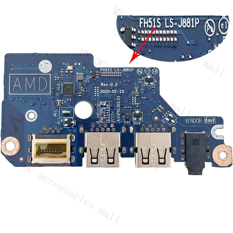 Новая плата аудио ввода-вывода USB RJ45 для Acer AN515-55 56 57 44 45 46 PH315-53 PH315-54