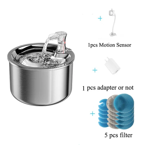 Автоматический поильник для собак из нержавеющей стали с датчиком - изображение