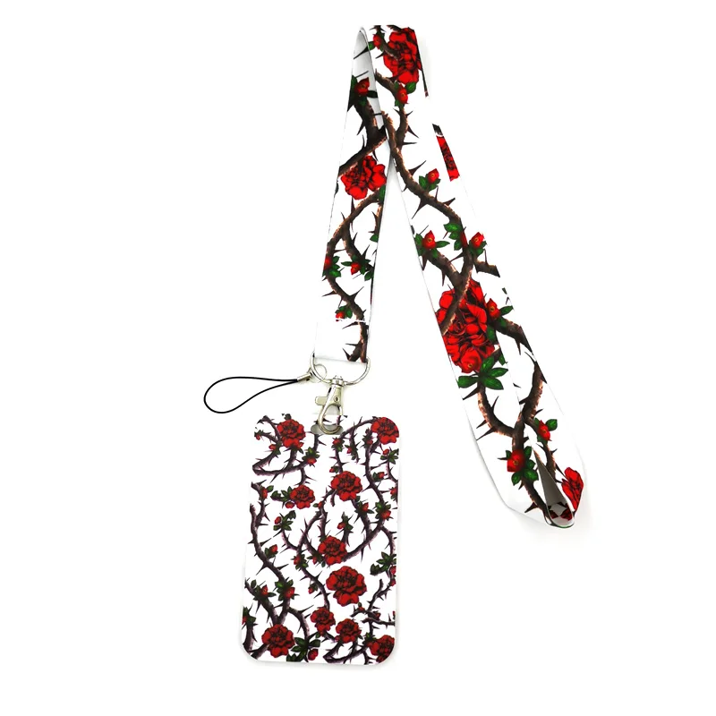 

Feminist Rose Flowers Credit Card ID Holder Bag Student Women Travel Bank Bus Business Card Cover Badge Accessories Gifts