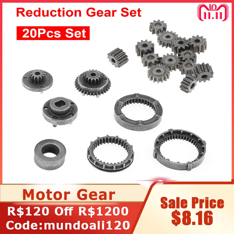 

10 11 12 15 Teeth Electric Drill DC Motor Drill Gear Set Two Speed 12V Motor Speed Planetary Gear Set Reduction Gear Accessory