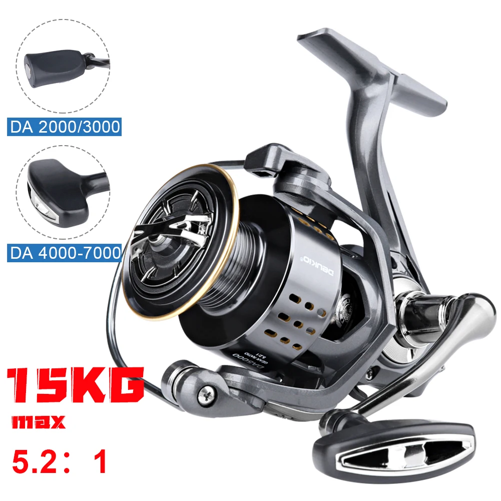 

High Quality Spinning Fishing Reel 2000 - 7000 Ultralight Max Drag 15kg 5.2:1 Surfcasting Spinning Reel Saltwater Jigging Reels