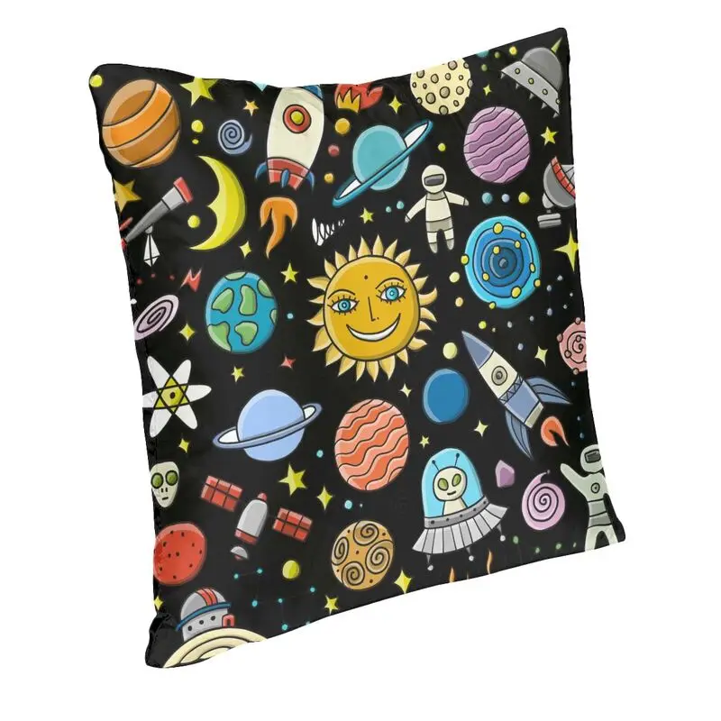 Декоративный чехол для диванной подушки Космос ракета астронавт космический