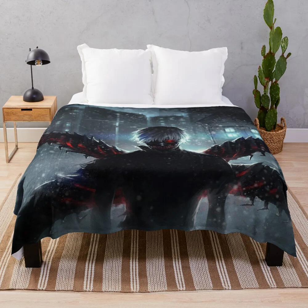 

Chenille Throw Blanket Luxury Bakugo Anime Blanket Kaneki Ken Throw Blankets