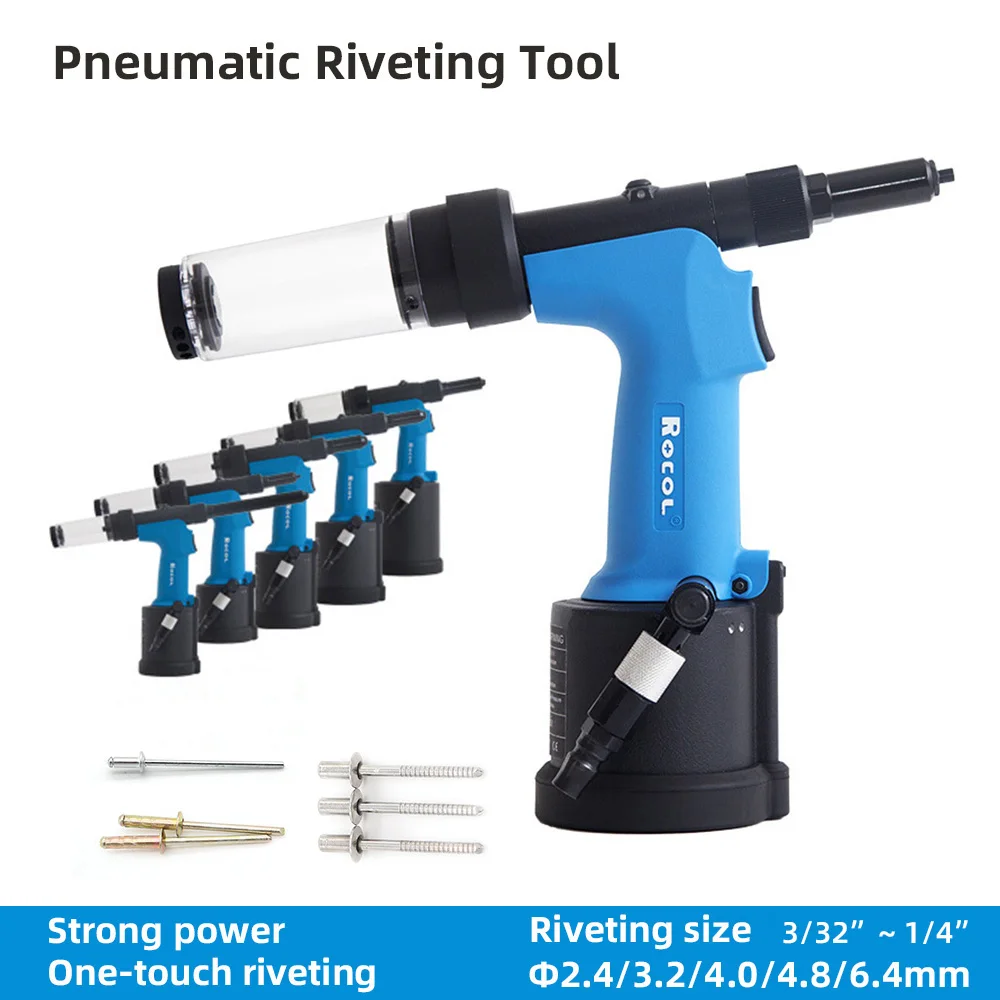 Industrial  Heavy Duty Pneumatic Blind Rivet Gun Air Automatic Self Suction 2.4 3.2 4.0 4.8 6.4mm Stainless Steel Riveting tool