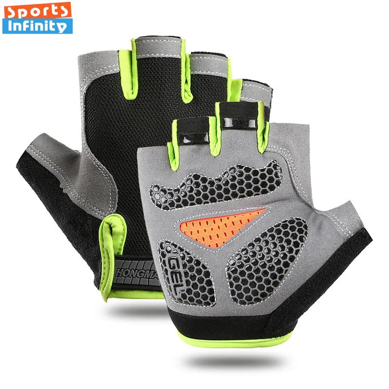 Men Women Fitness Workout Gel Padded Gloves Half Finger Cycling Non Slip Breathable Sports Outdoor Work Gloves for Bike Bicycle