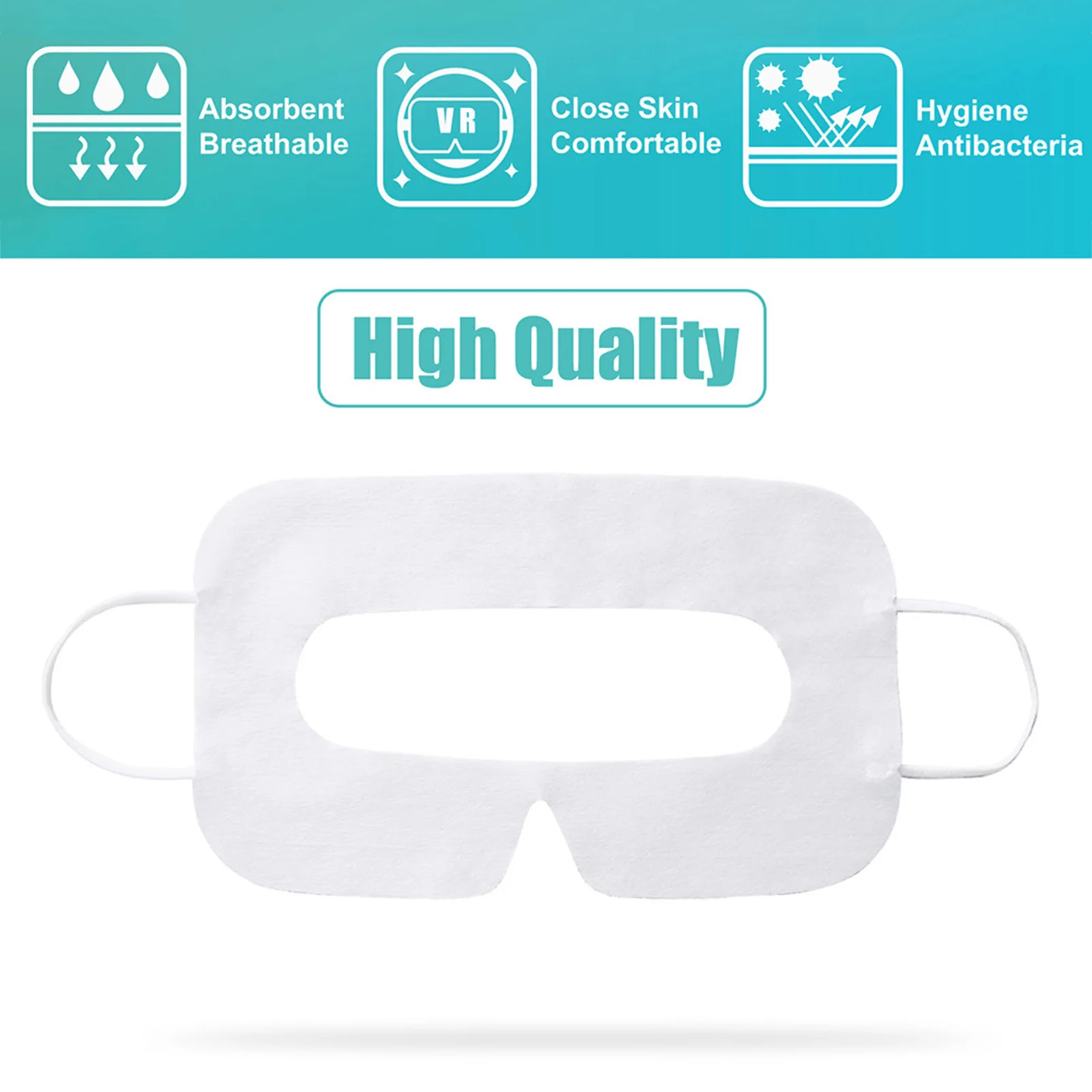

100Pcs VR Eye Mask Sweat-absorbent Cotton Cloth Face Protection Disposable VR Cover Pad Universal Eye Cover For Oculus Quest 2